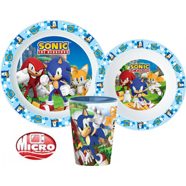 Sonic, a sündisznó műanyag étkészlet