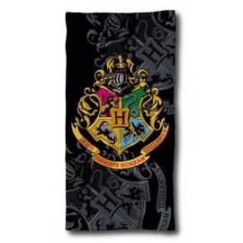 Harry Potter törölköző, fürdőlepedő - Hogwarts Logo Black