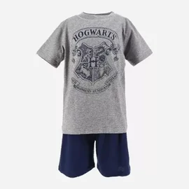 Harry Potter gyerek rövid pizsama - 116-os méret - Hogwarts Gray - Royal Blue