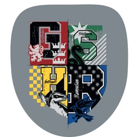 Harry Potter formapárna, díszpárna - Roxfort logó gray