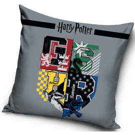 Harry Potter párna, díszpárna - Hogwarts logo gray