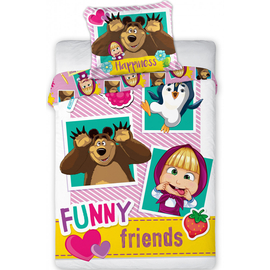 Mása és a medve gyerek ágyneműhuzat garnitúra - Funny Friends