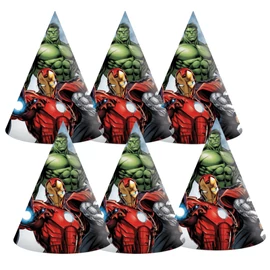  Bosszúállók party kalap, csákó - 6 darabos szett