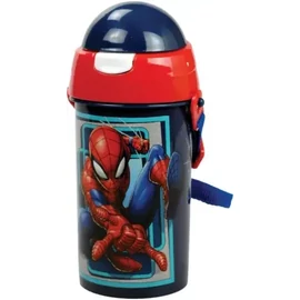 Pókember műanyag szívószálas kulacs akasztóval 500 ml - World