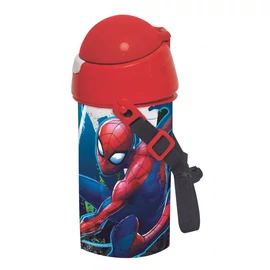 Pókember műanyag szívószálas kulacs akasztóval 500 ml - Dark