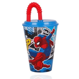 Pókember szívószálas pohár