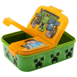 Minecraft szendvicsdoboz, uzsonnás doboz - Több rekeszes - Értékcsökkent termék