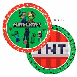 Minecraft papírtányér 8 db-os 23 cm - Green