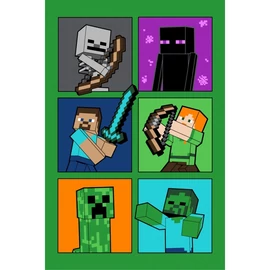 Minecraft polár takaró, ágytakaró - Characters