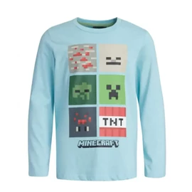 Minecraft gyerek hosszú ujjú póló, felső 6 év / 116 cm - Blockbuster Blue