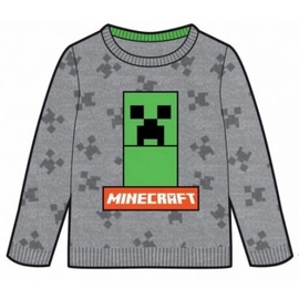 Minecraft gyerek kötött pulóver - 152-es / 12 éves korig