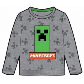 Minecraft gyerek kötött pulóver - 116-os / 6 éves korig