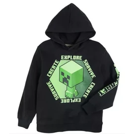 Minecraft gyerek kapucnis pulóver 116-os méret - Black