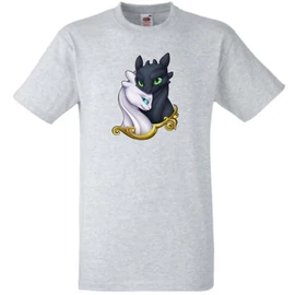 Szürke Így neveld a sárkányodat gyerek rövid ujjú póló - Fogatlan és Fényfúria