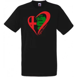 Fekete Alfa Romeo férfi rövid ujjú póló - I Love My Alfa Romeo