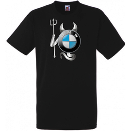Fekete BMW férfi rövid ujjú póló - Devil