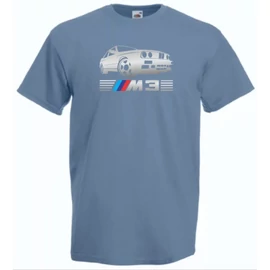 Acélkék BMW férfi rövid ujjú póló - M3 Fan 