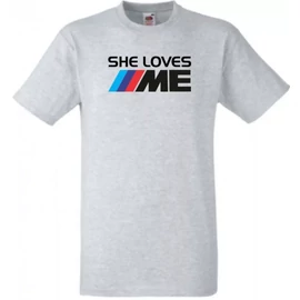 Szürke BMW férfi rövid ujjú póló - She Loves