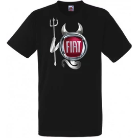 Fekete Fiat férfi rövid ujjú póló - Devil