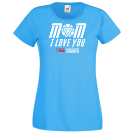 Azúrkék I Love You 3000 női rövid ujjú póló - Mom
