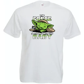 Fehér BabYoda gyerek rövid ujjú póló - Fan Art I.