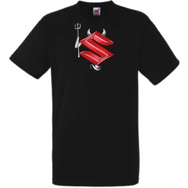 Fekete Suzuki férfi rövid ujjú póló - Devil