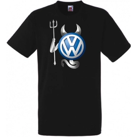Fekete Volkswagen férfi rövid ujjú póló - Devil