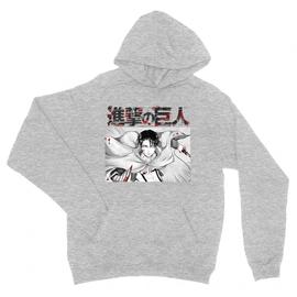 Sportszürke Attack on Titan unisex kapucnis pulóver - Shingeki no Kyojin - Levi
