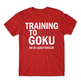 Piros Dragon Ball férfi rövid ujjú póló - Training to beat Goku
