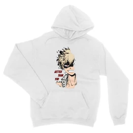 Fehér Hősakadémia unisex kapucnis pulóver - BNHA - Kacchan