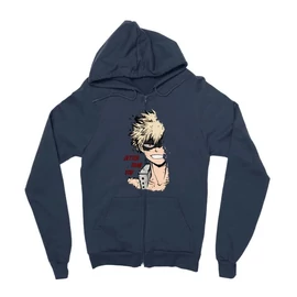 Sötétkék Hősakadémia zipzáros pulóver - BNHA - Kacchan