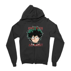 Fekete Hősakadémia zipzáros pulóver - Hero With All Might