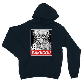 Sötétkék Hősakadémia unisex kapucnis pulóver - Bakugou