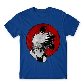Királykék Naruto férfi rövid ujjú póló - Kakashi Sharingan