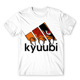 Fehér Naruto férfi rövid ujjú póló - Kyuubi Adidas