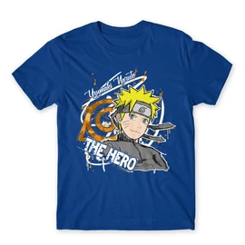Királykék Naruto férfi rövid ujjú póló - Uzumaki Naruto