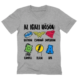 Sportszürke Az igazi hősök: Apa - férfi V-nyakú póló