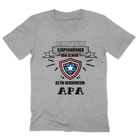 Sportszürke Minden szuperhősnek van álneve - férfi V-nyakú póló