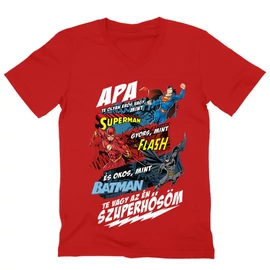Piros Apa, Te vagy az én szuperhősöm - DC Comics hősök - férfi V-nyakú póló
