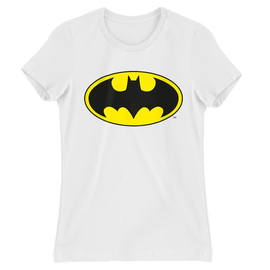 Fehér Batman női rövid ujjú póló Logó