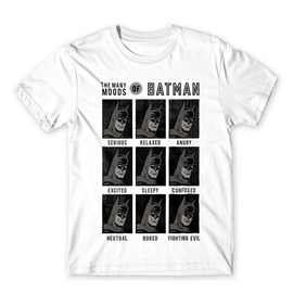 Fehér Batman férfi rövid ujjú póló - Batman moods
