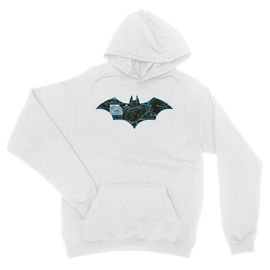 Fehér Batman unisex kapucnis pulóver - Digital logó