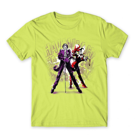 Almazöld Harley Quinn férfi rövid ujjú póló - Joker and Harley splash