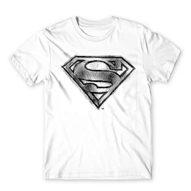 Fehér Superman férfi rövid ujjú póló - Graphic Superman logo
