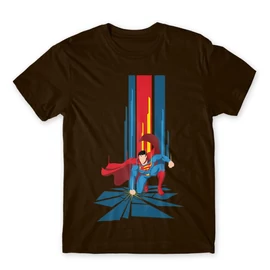Barna Superman férfi rövid ujjú póló - Superman Smash