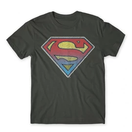 Sötétszürke Superman férfi rövid ujjú póló - Superman gradient logo