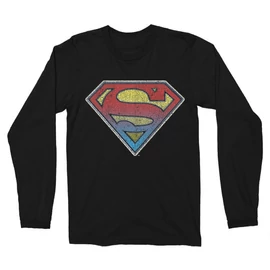 Fekete Superman férfi hosszú ujjú póló - Superman gradient logo