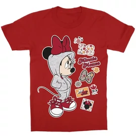 Piros Minnie gyerek rövid ujjú póló - Minnie Mouse Hip-Hop