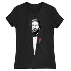 Fekete Bud Spencer női rövid ujjú póló - A Keresztapa