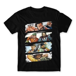 Fekete Bud Spencer férfi rövid ujjú póló - Bud and Terence posters